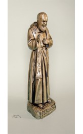 Statua Padre Pio Benedicente bronzata 40cm